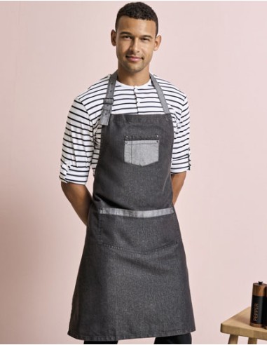 PRE-PR127-Domain Contrast Denim Bib Apron